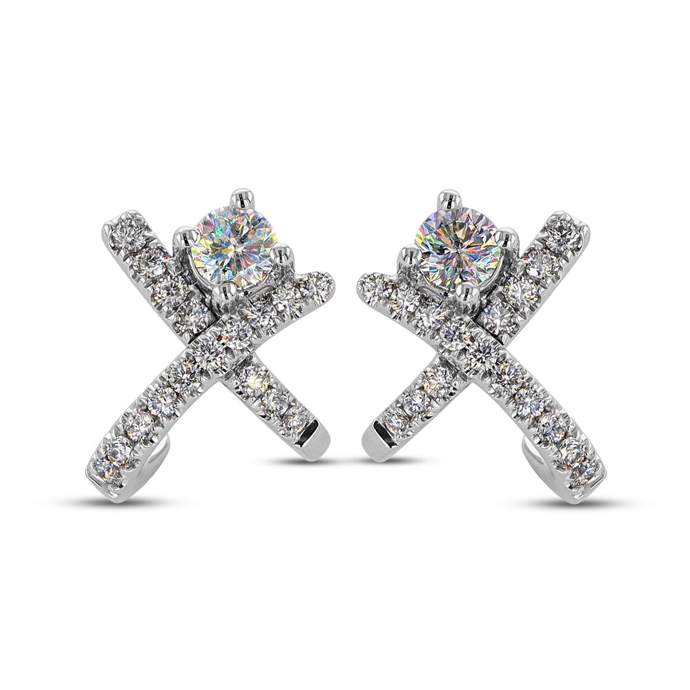 THE LEO First Light Diamond Earrings 3/4 ct tw Round 14K White Gold gxoBwFAB