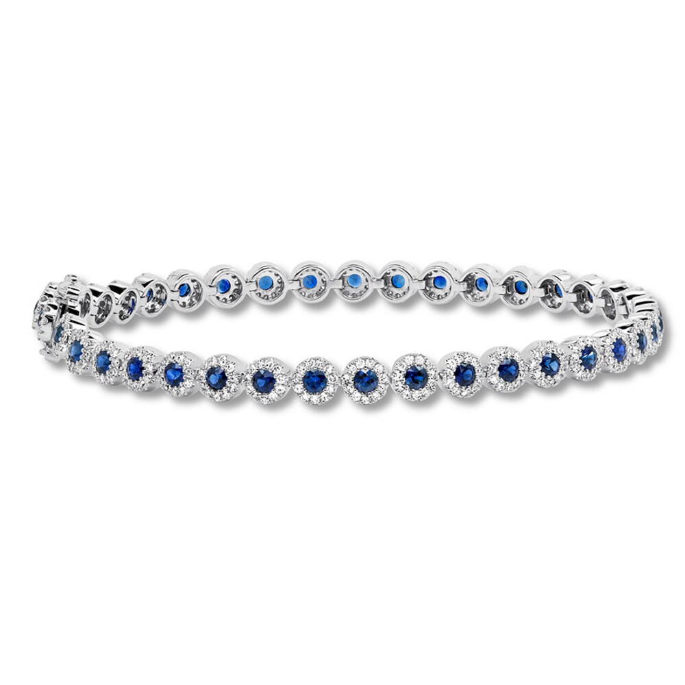 Shy Creation Sapphire Bracelet 1-1/5 cttw Diamonds 14K Gold SC555002679 hGR5gAeY