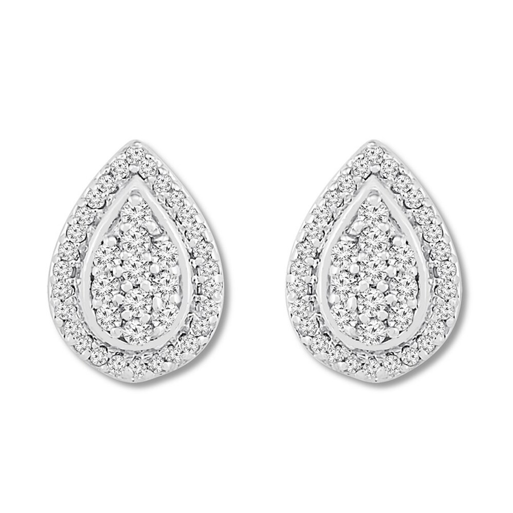 Diamond Earrings 1/4 carat tw Round Sterling Silver hXdCm4NT