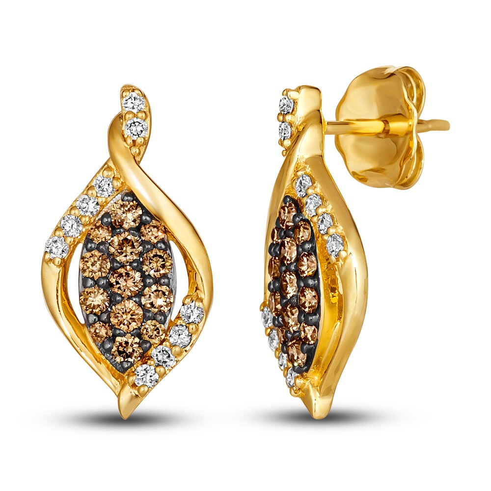 Le Vian Diamond Earrings 1/2 ct tw Round 14K Honey Gold hqp0trZJ