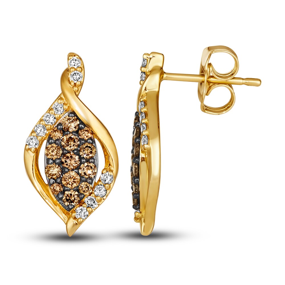 Le Vian Diamond Earrings 1/2 ct tw Round 14K Honey Gold hqp0trZJ
