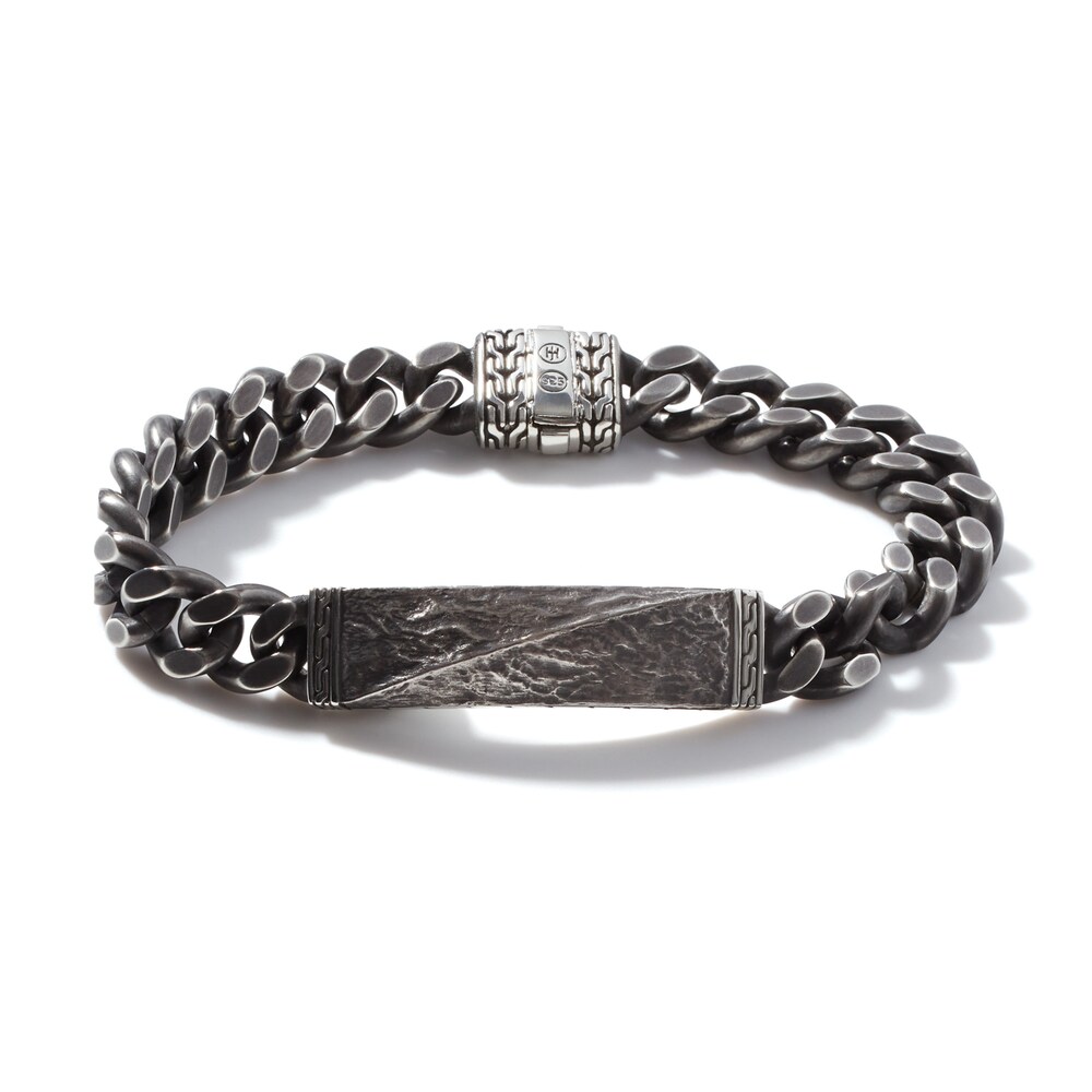 John Hardy Men's Double Curb Link Station Bracelet Sterling Silver - XL i1QYZYbe