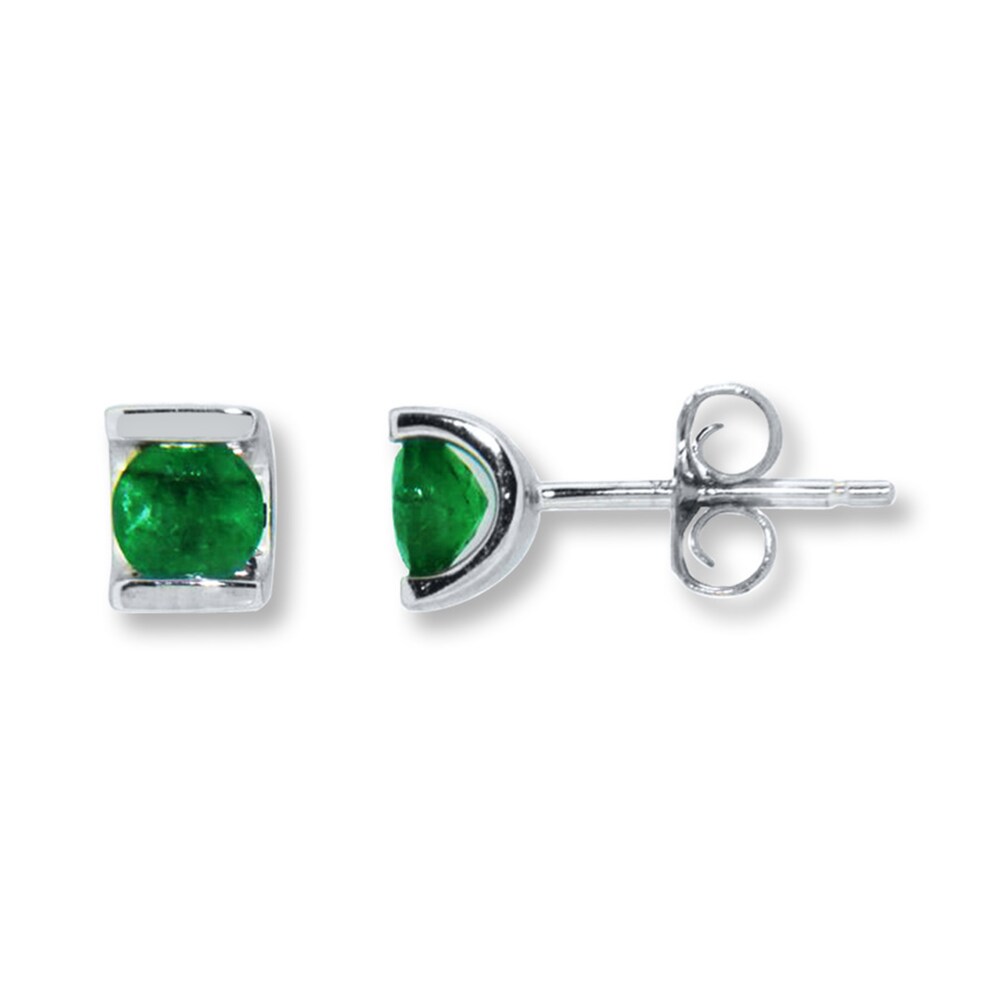 Natural Emerald Earrings 10K White Gold i3GFRWBs