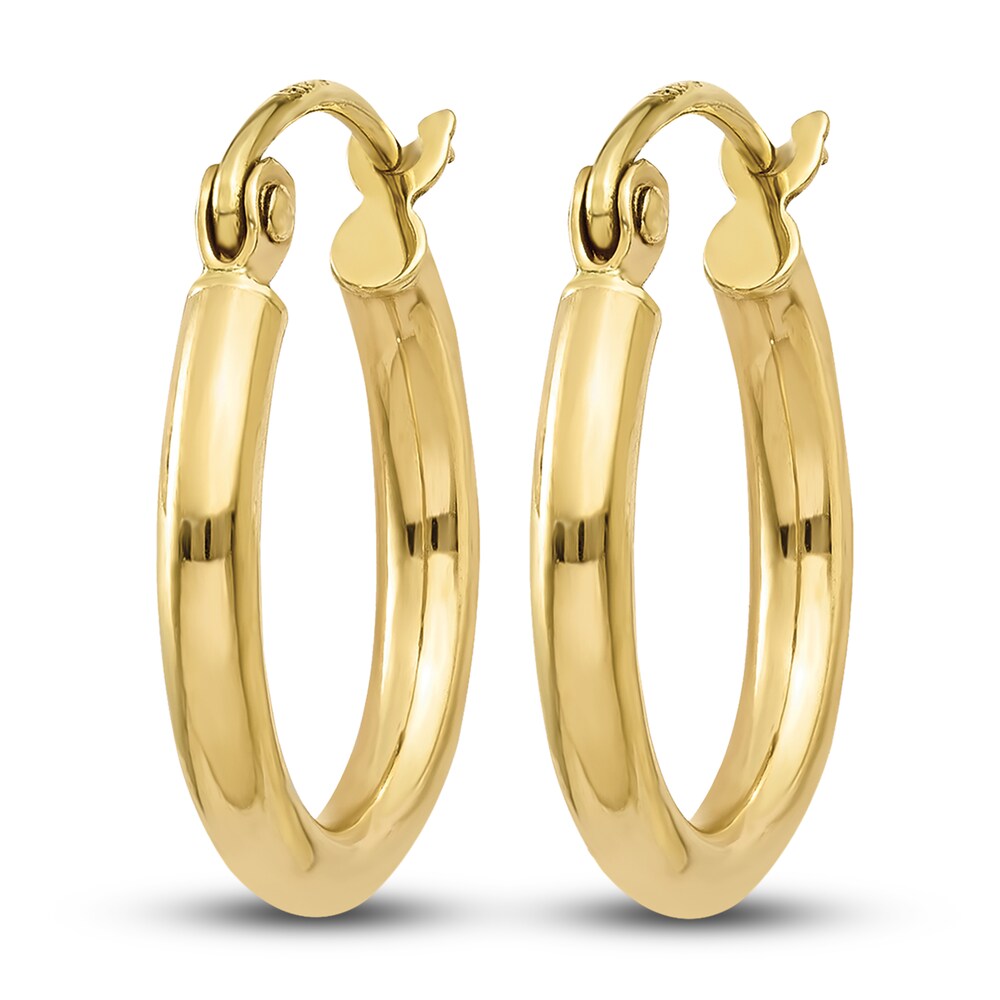 Tube Hoop Earrings 10K Yellow Gold i6bQJBuU
