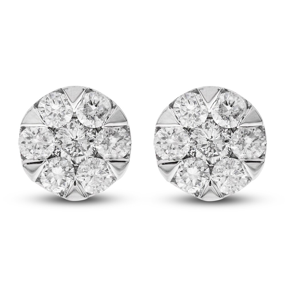 Diamond Stud Earrings 3/4 ct tw Round 14K White Gold i91pNVQz
