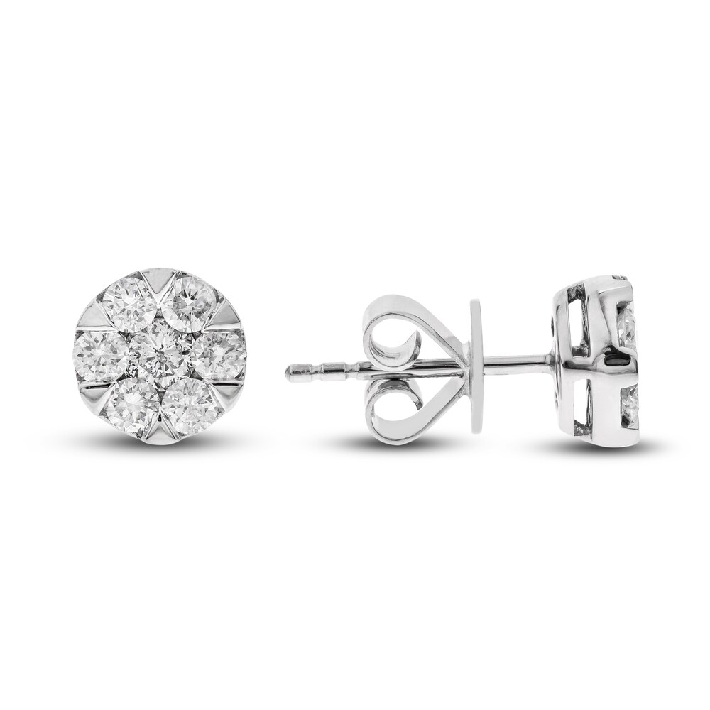 Diamond Stud Earrings 3/4 ct tw Round 14K White Gold i91pNVQz