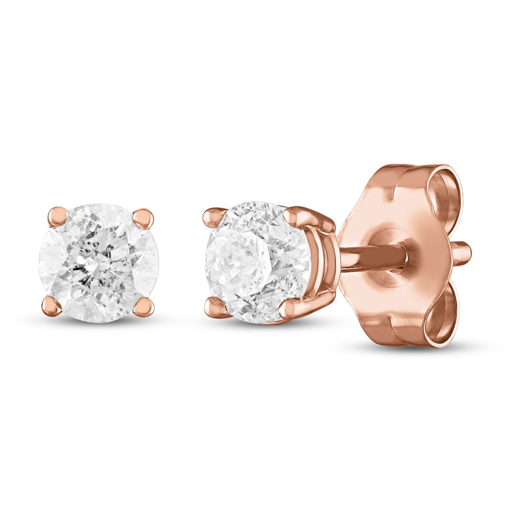 Diamond Solitaire Earrings 1/4 ct tw Round 14K Rose Gold (I2/I) i923GIUN