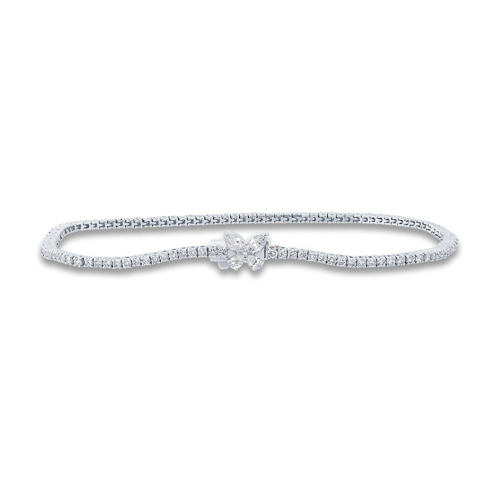 Pnina Tornai Diamond Butterfly Bracelet 1-3/4 ct tw Pear/Marquise/ Round 14K White Gold iAOYxC2j