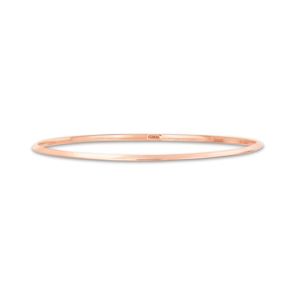 Stackable Bangle Bracelet 14K Rose Gold 8" iBRKbwBC