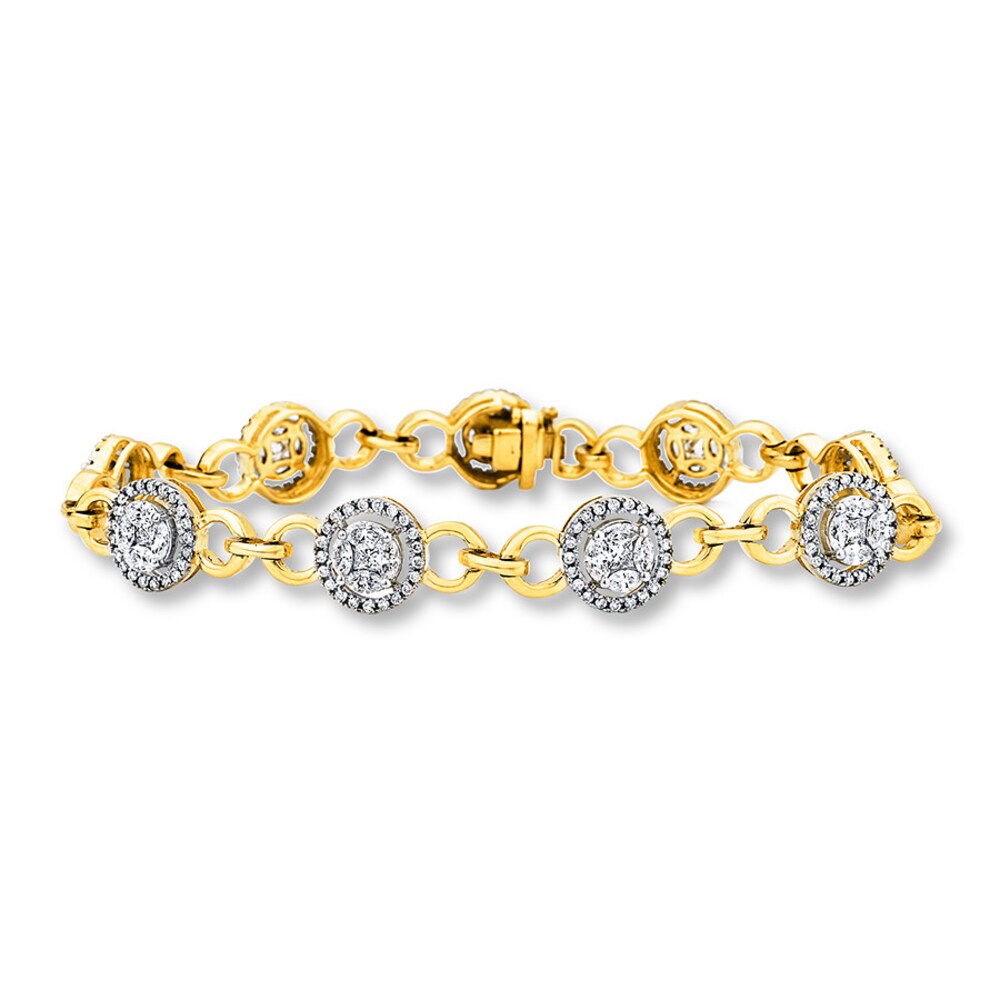 Diamond Bracelet 3 Carat tw 14K Yellow Gold iD64ysCz