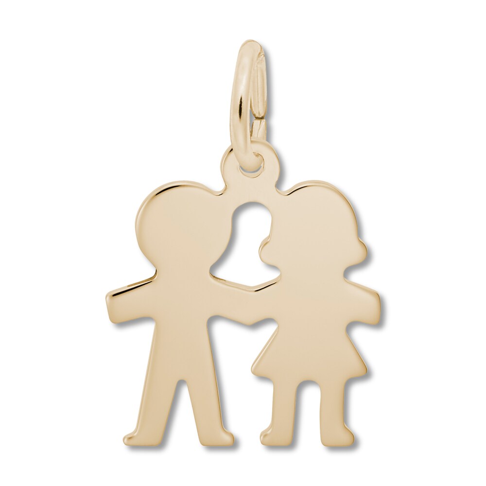 Holding Hands Charm 14K Yellow Gold iE6SGBkf [iE6SGBkf]