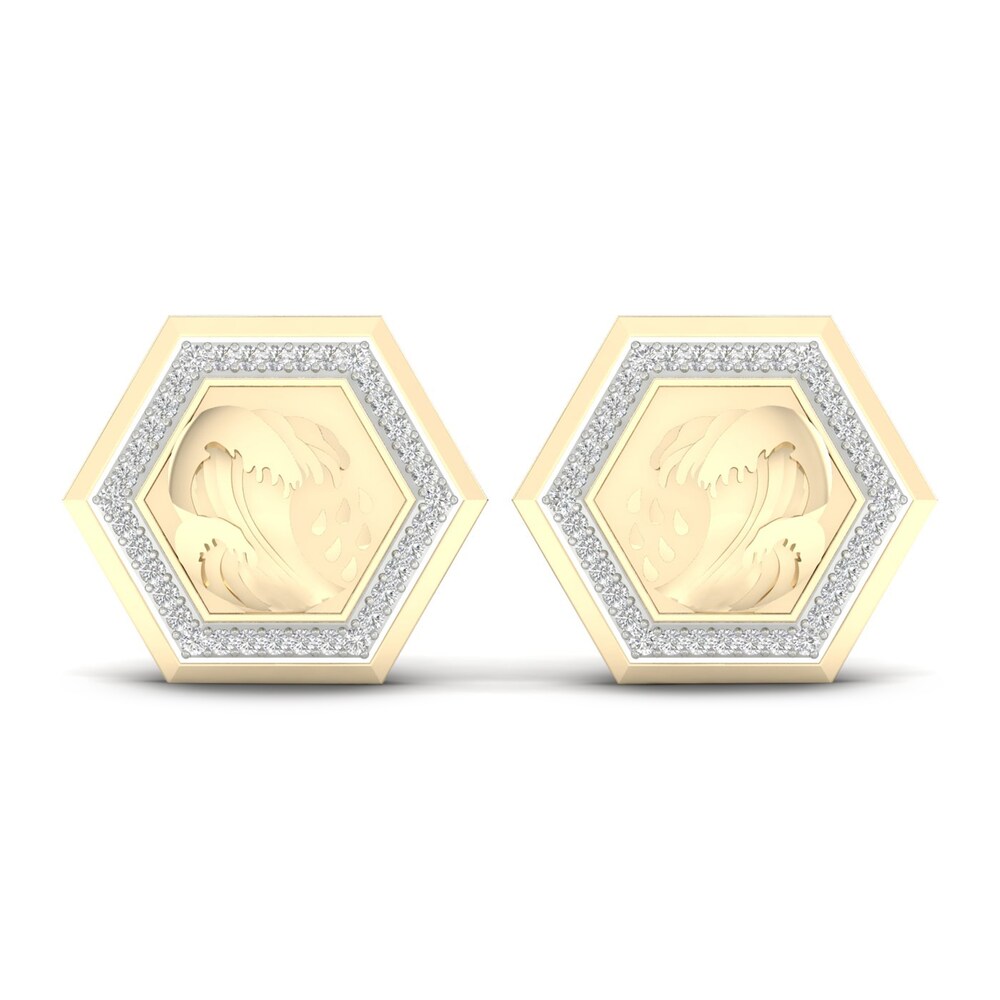Men\'s Diamond Water Stud Earrings 1/5 ct tw Round 10K Yellow Gold iGI2LQhd [iGI2LQhd]