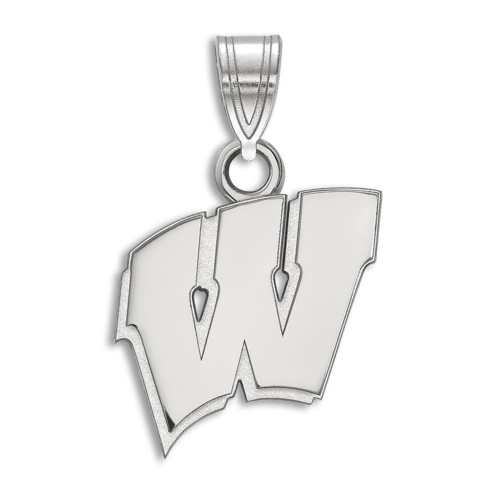 University of Wisconsin Small Necklace Charm Sterling Silver iIw2JPaO