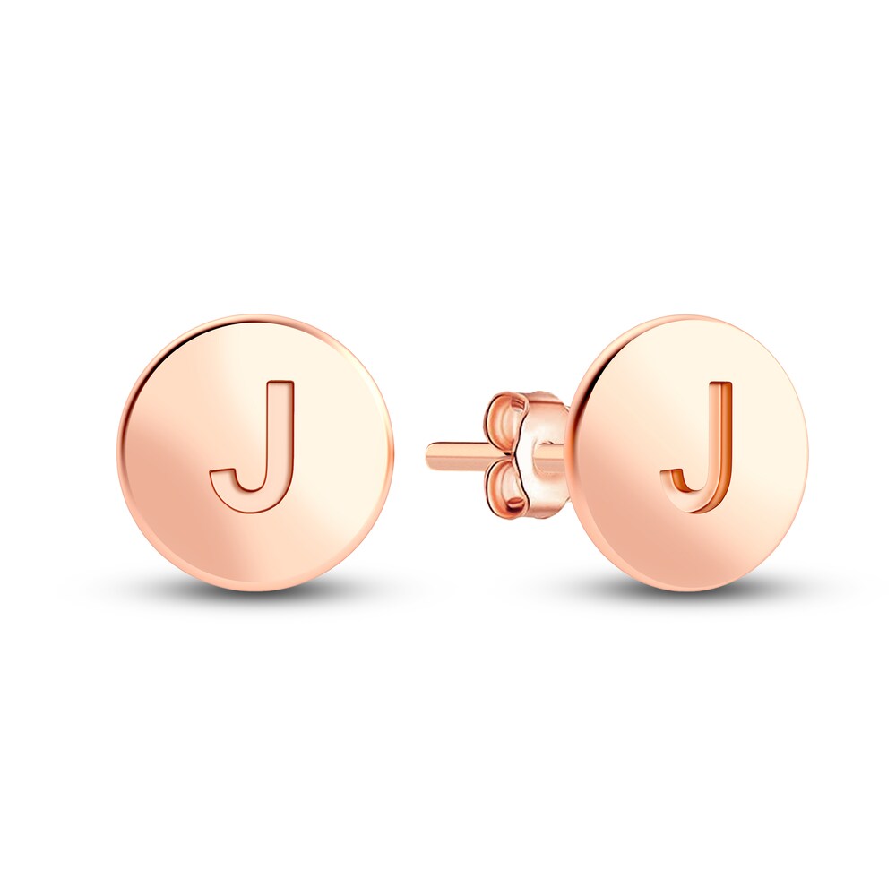 Juliette Maison Initial Stud Earrings 10K Rose Gold iLpEc15R