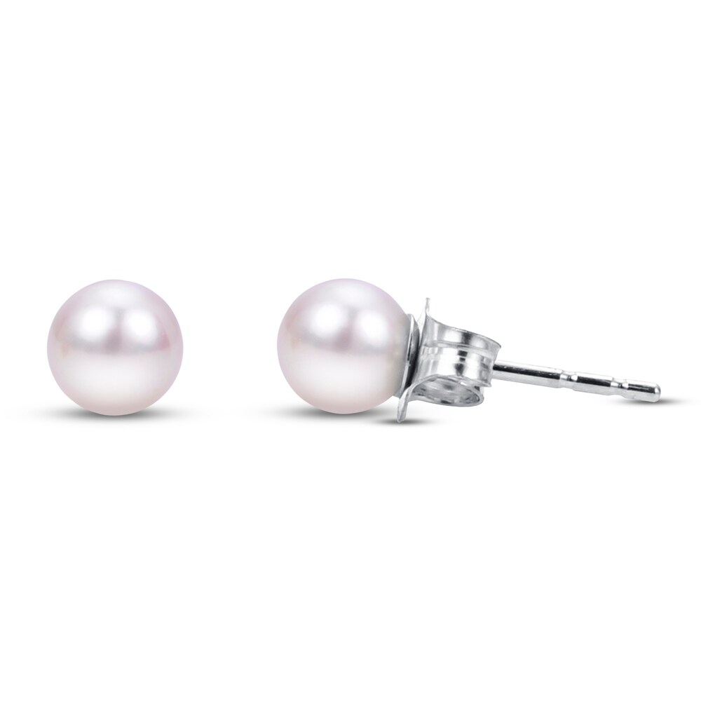 Cultured Akoya Pearl Earrings 14K White Gold iMSeYrSF