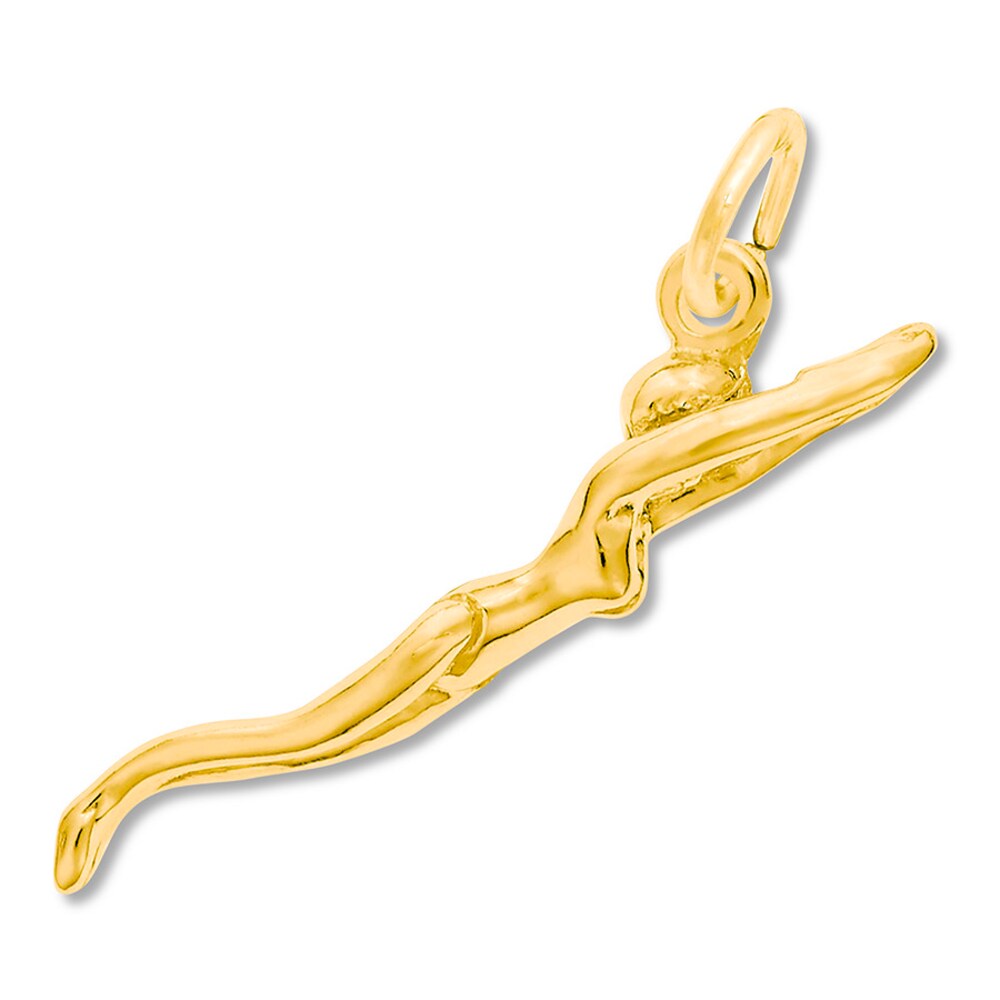 Female Swimmer Charm 14K Yellow Gold iNhx9FRx