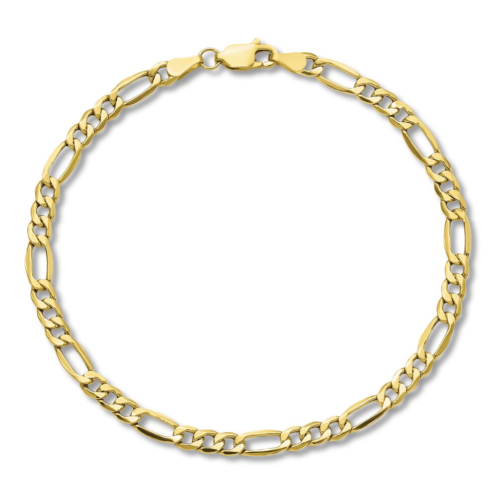 Figaro Chain Bracelet 10K Yellow Gold iRbV2QRC