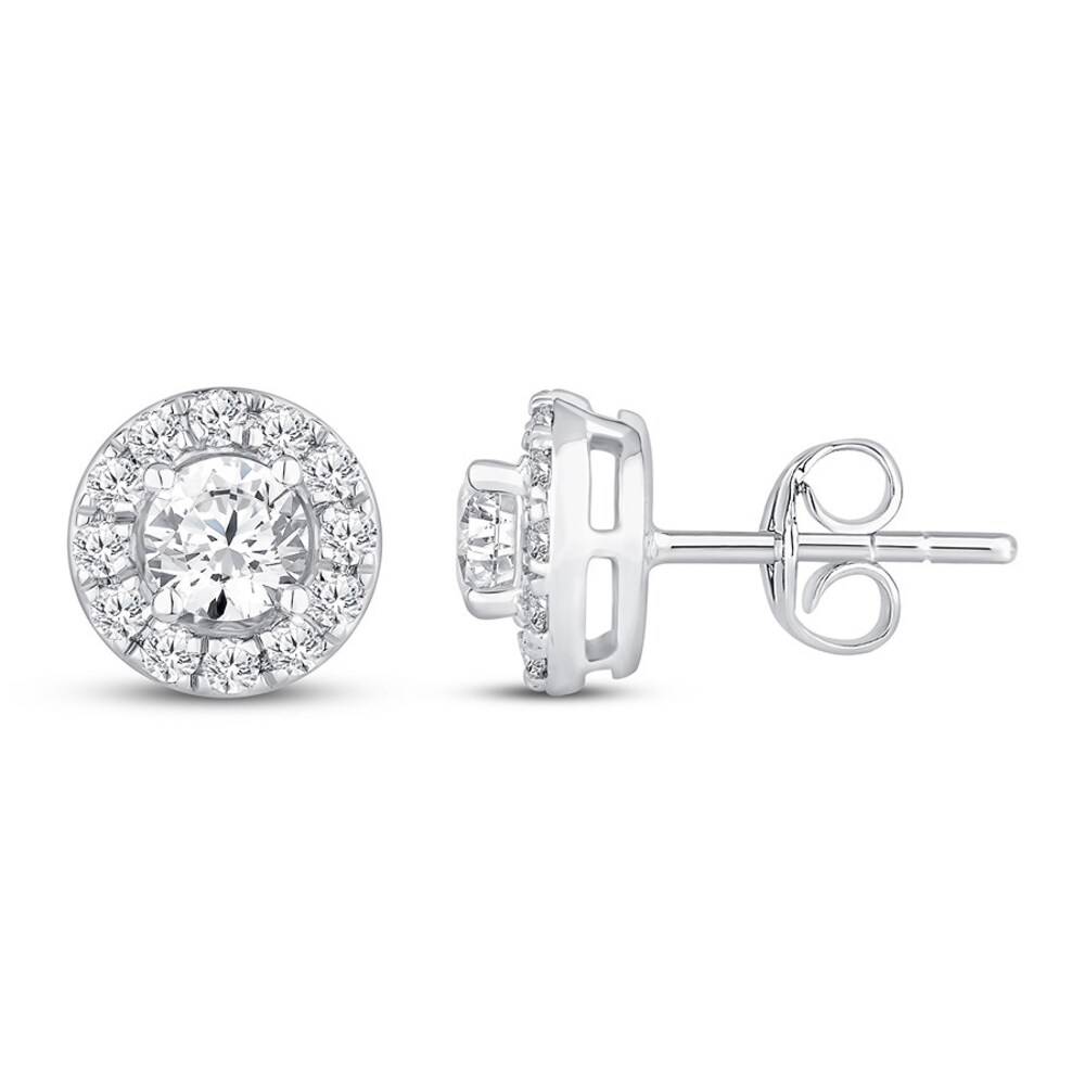 Hearts Desire Diamond Stud Earrings 1 ct tw 18K White Gold iTLl9PTQ