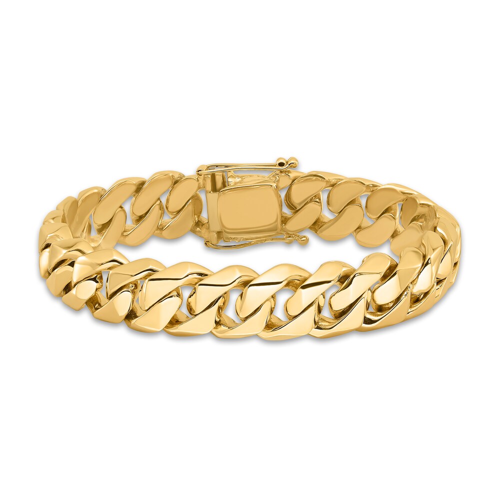 Men's Link Chain Bracelet 14K Yellow Gold 14.0mm 8" icuA4a8k