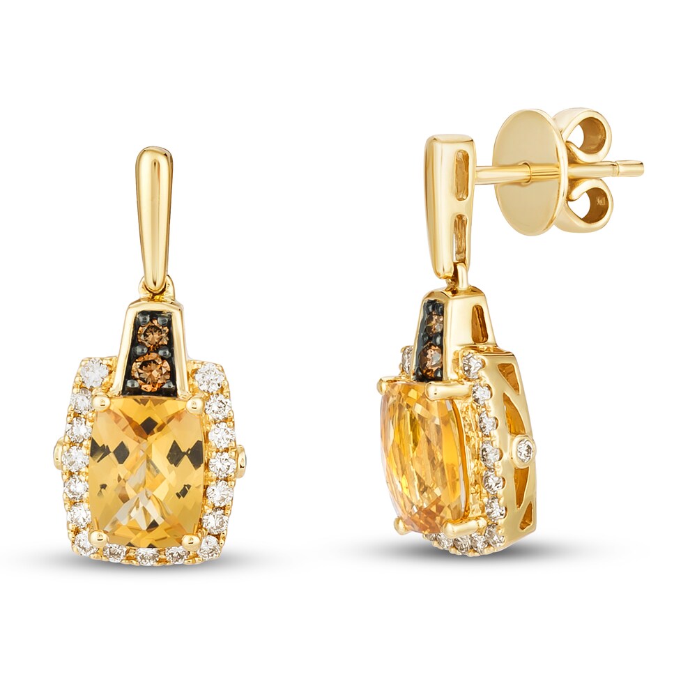 Le Vian Natural Citrine Earrings 1/2 ct tw Diamonds 14K Honey Gold imkcN6IZ