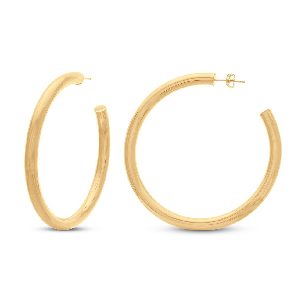 Open Hoop Earrings 14K Yellow Gold ioep05Hc
