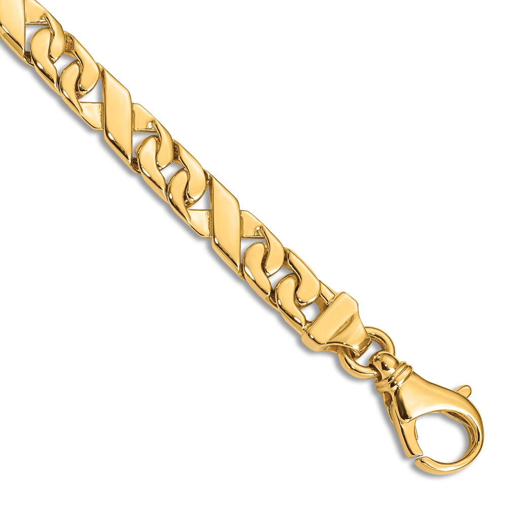 Men's High-Polish Link Bracelet 14K Yellow Gold 8" ir9MjkqT