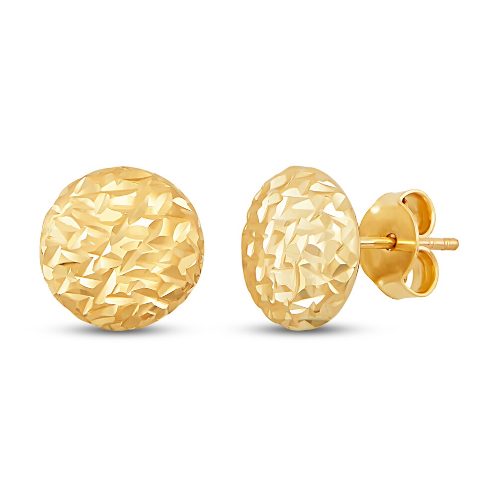 Italia D'Oro Flat Bead Stud Earrings 14K Yellow Gold it07ZxQ5