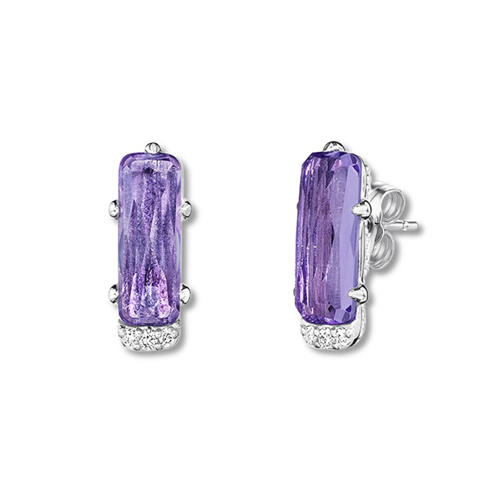 Tacori Amethyst Earrings Diamond Accents Sterling Silver ixYYLlBO