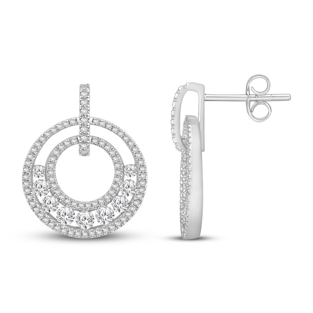 Hearts Desire Diamond Earrings 2 ct tw Round 18K White Gold iznTOpKC