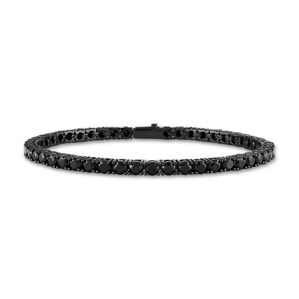 1933 by Esquire Men's Natural Black Spinel Tennis Bracelet Black Ruthenium-Plated Sterling Silver 8.5" j0wGrs6M