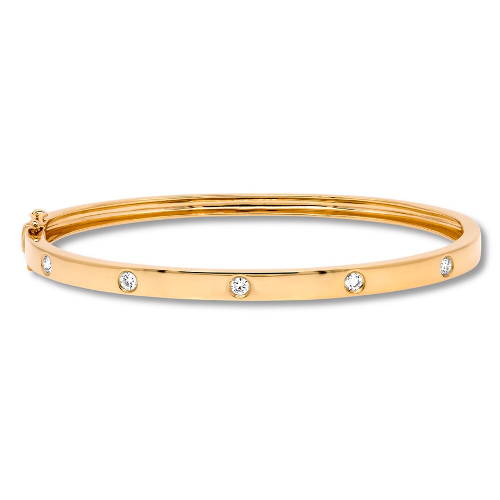 Shy Creation Bezel-set Diamond Bangle 1/3 ct tw 14K Yellow Gold SC55004067ZS jBUdOH32