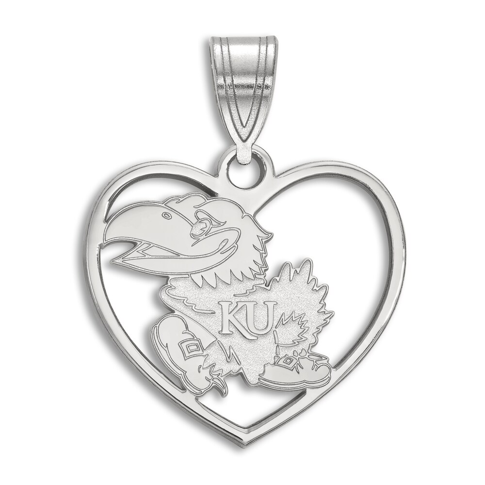 University of Kansas Heart Necklace Charm Sterling Silver jFbZvf0G