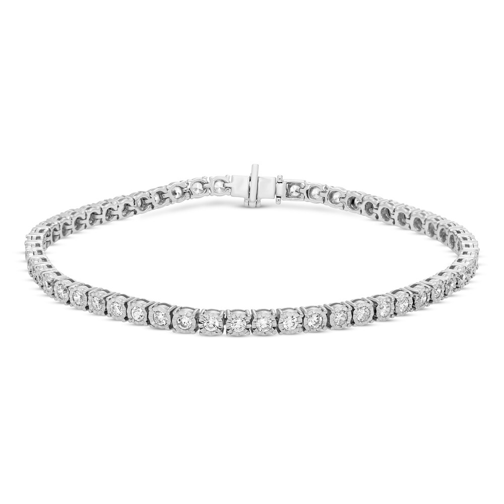 Diamond Tennis Bracelet 1 1/2 ct tw Round 10K White Gold jKaQImJd