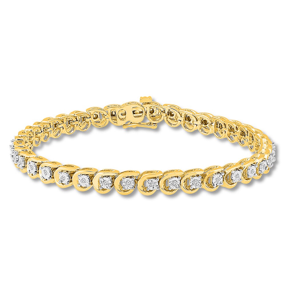 Diamond Bracelet 1/4 carat tw Round 10K Yellow Gold jPutUrKW