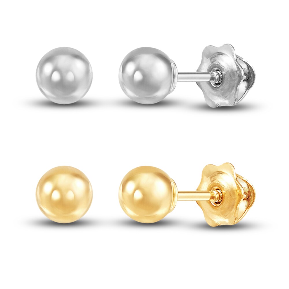 2-Piece Ball Stud Earring Set 14K Yellow Gold/14K White Gold jbS4N58i