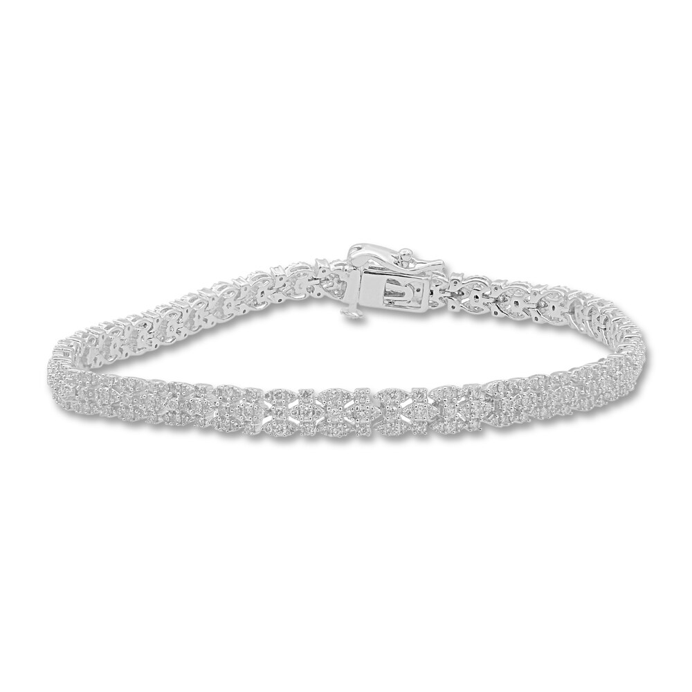 Diamond Tennis Bracelet 2 ct tw Round 14K White Gold jdKKl61f