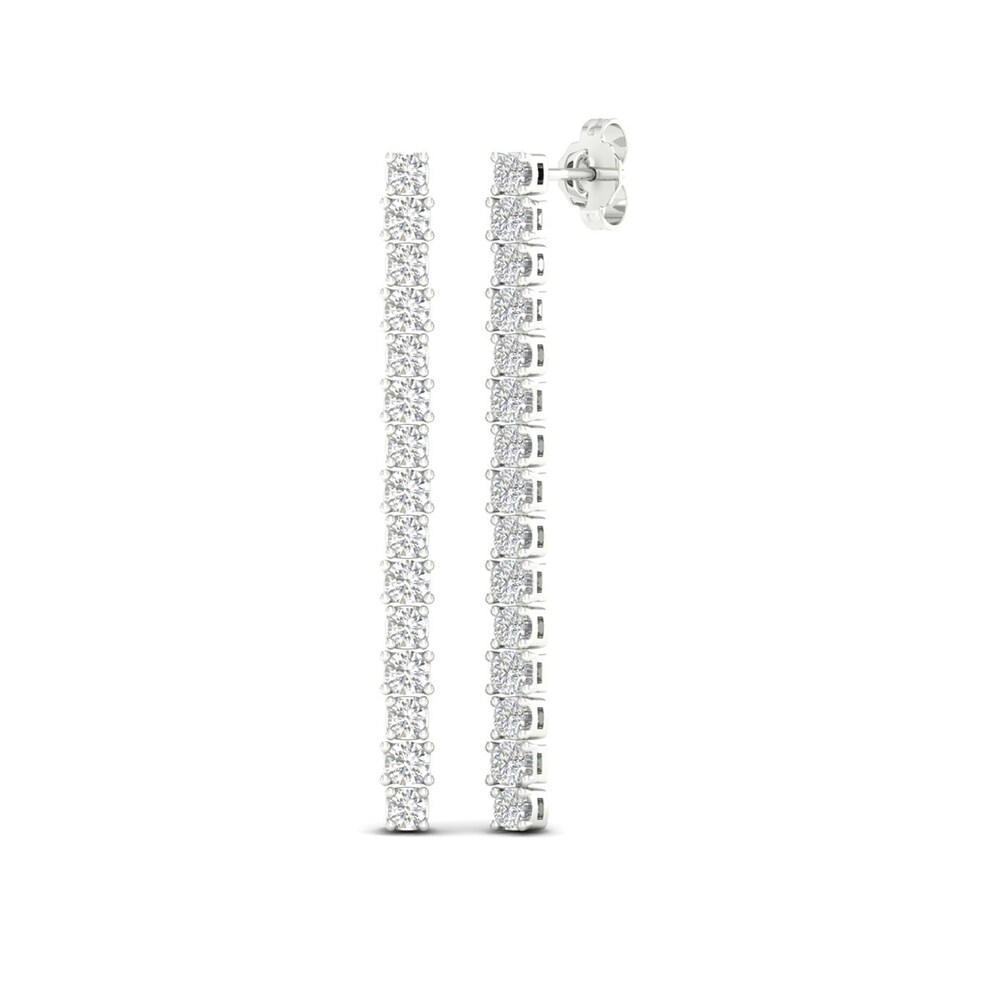 Lab-Created Diamond Drop Earrings 2 ct tw Round 14K White Gold jrDSC4fc