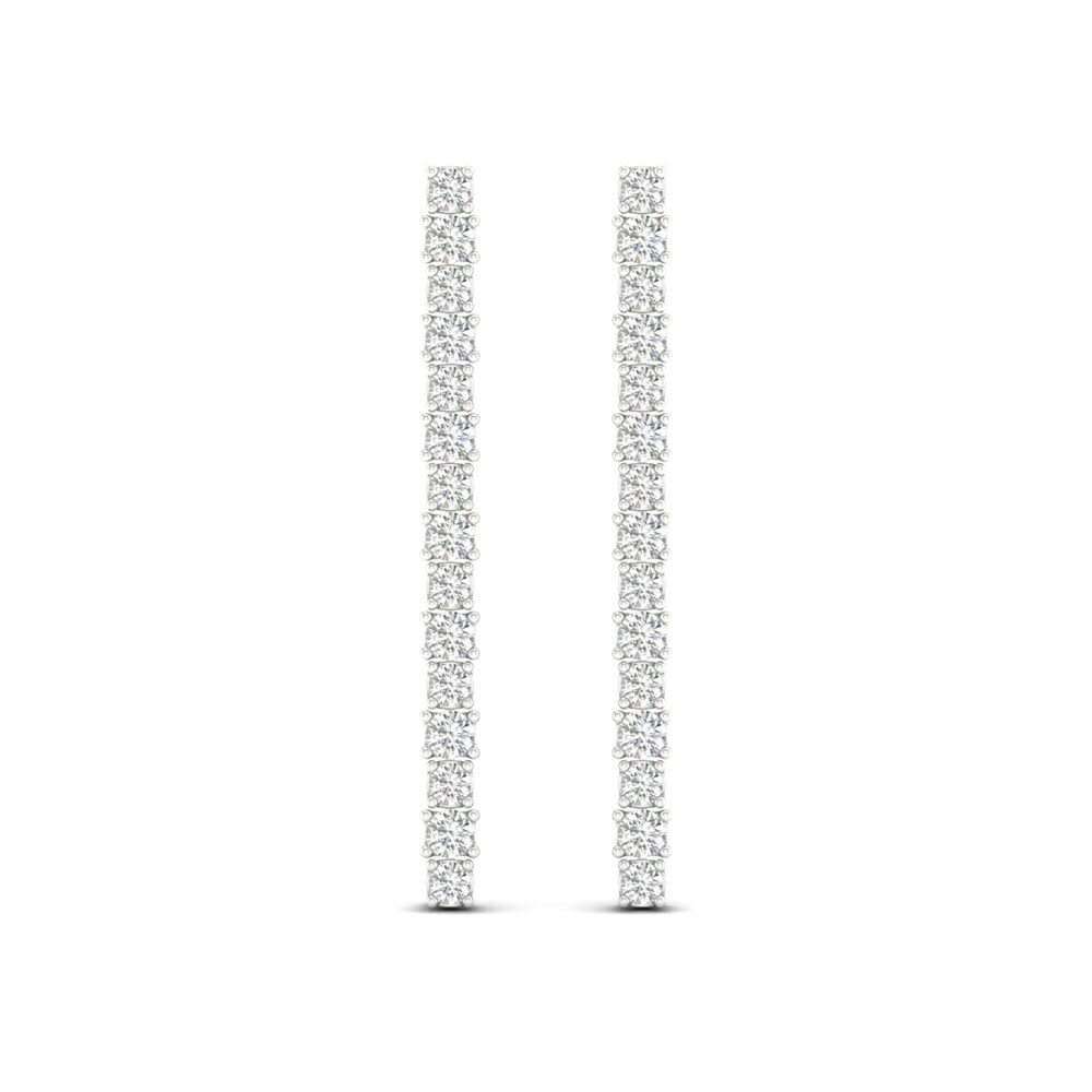 Lab-Created Diamond Drop Earrings 2 ct tw Round 14K White Gold jrDSC4fc