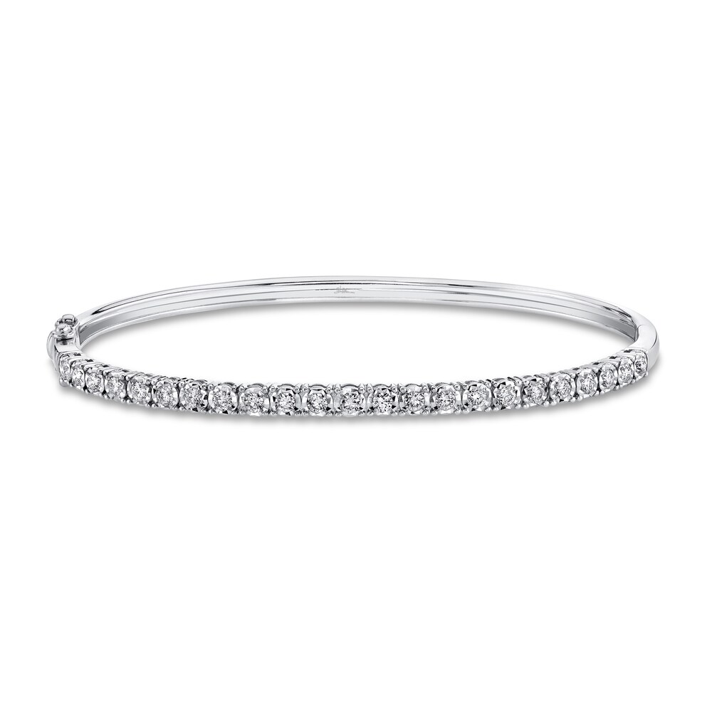 Shy Creation Diamond Bangle Bracelet 5/8 ct tw Round 14K White Gold SC55004962ZS juq8FSFc