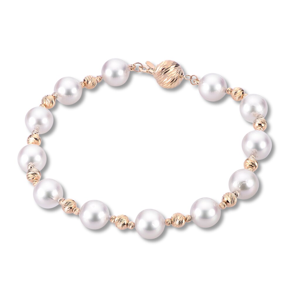 Cultured Akoya Pearl Bracelet 14K Yellow Gold k9Hi3t7k