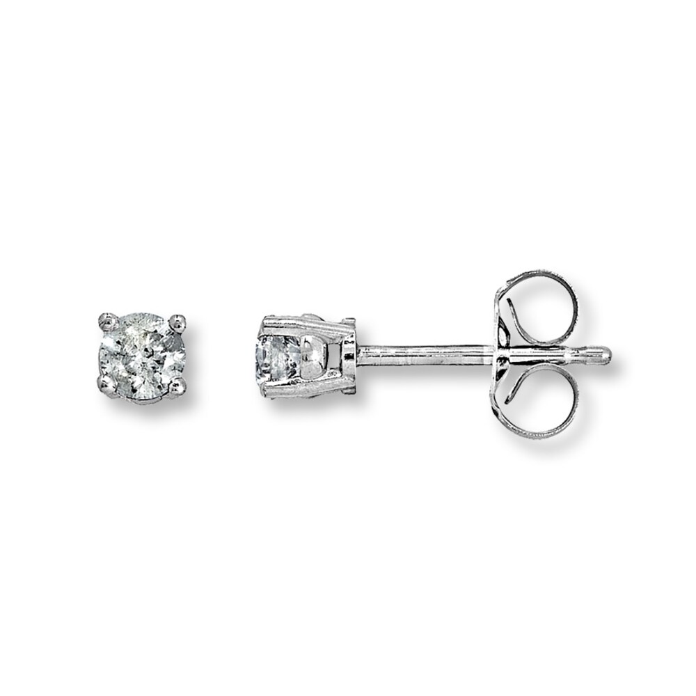 Diamond Solitaire Earrings 1/4 ct tw Round-cut 14K White Gold (I2/I) kA7YYWk0