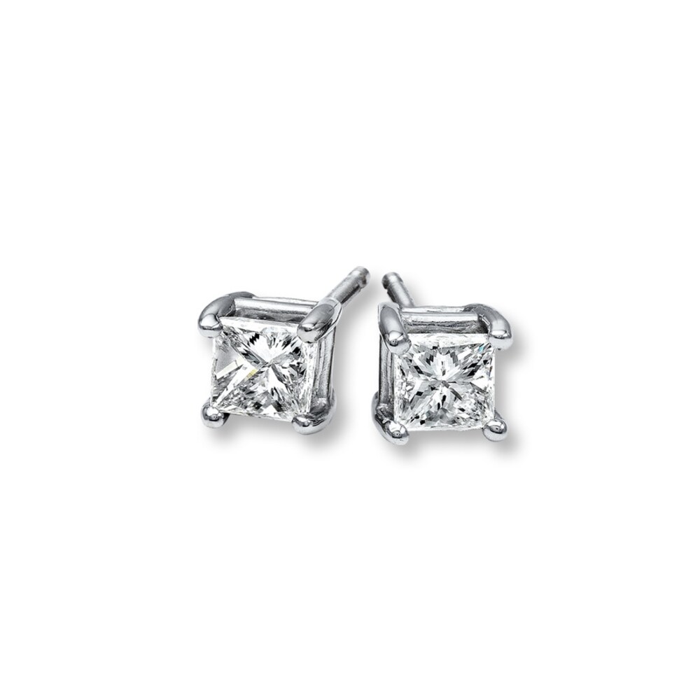 Diamond Earrings 1/2 ct tw Princess-cut 14K White Gold (I2/I) kGXqb0x7