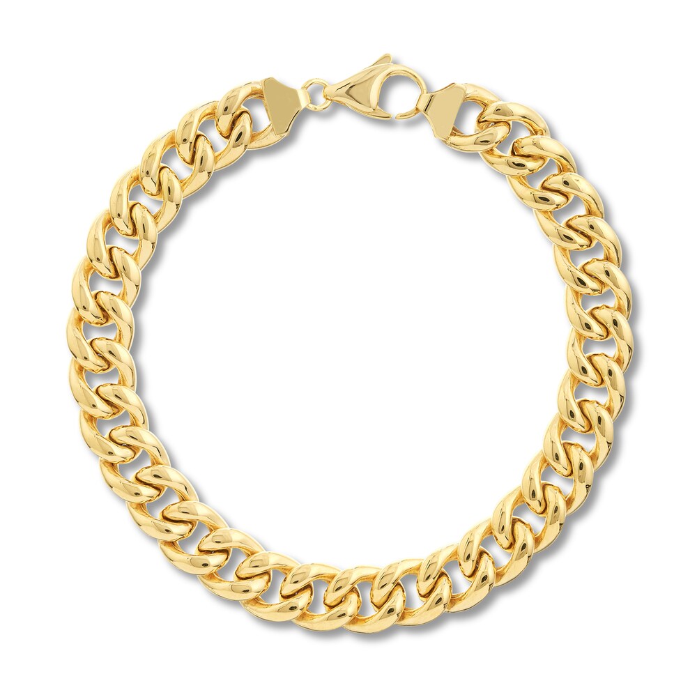 Cuban Link Chain Bracelet 14K Yellow Gold 8.5\" kPOexyyV