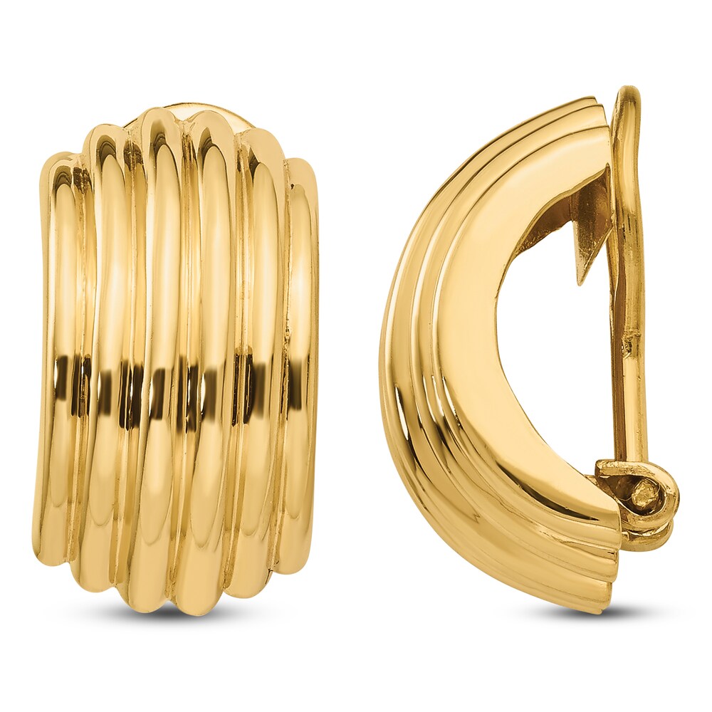 Clip-On Ball Hoop Earrings 14K Yellow Gold kRWPbnZ1