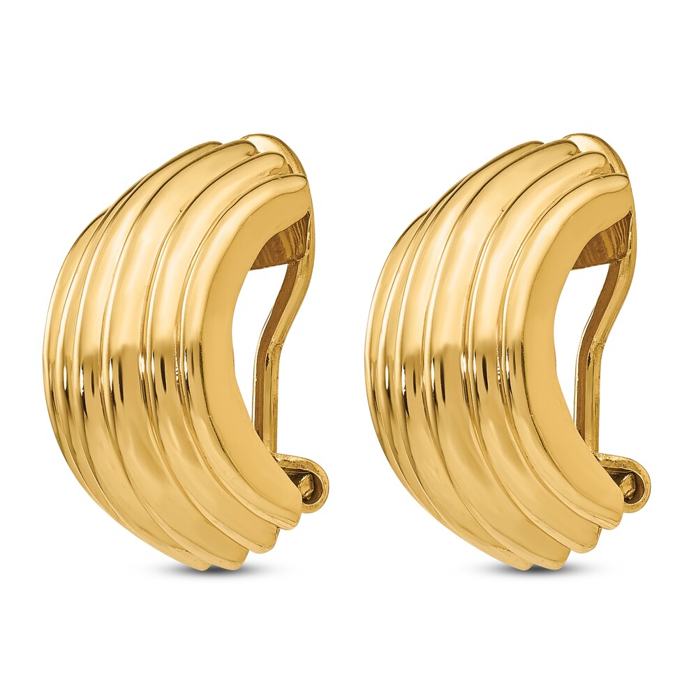 Clip-On Ball Hoop Earrings 14K Yellow Gold kRWPbnZ1
