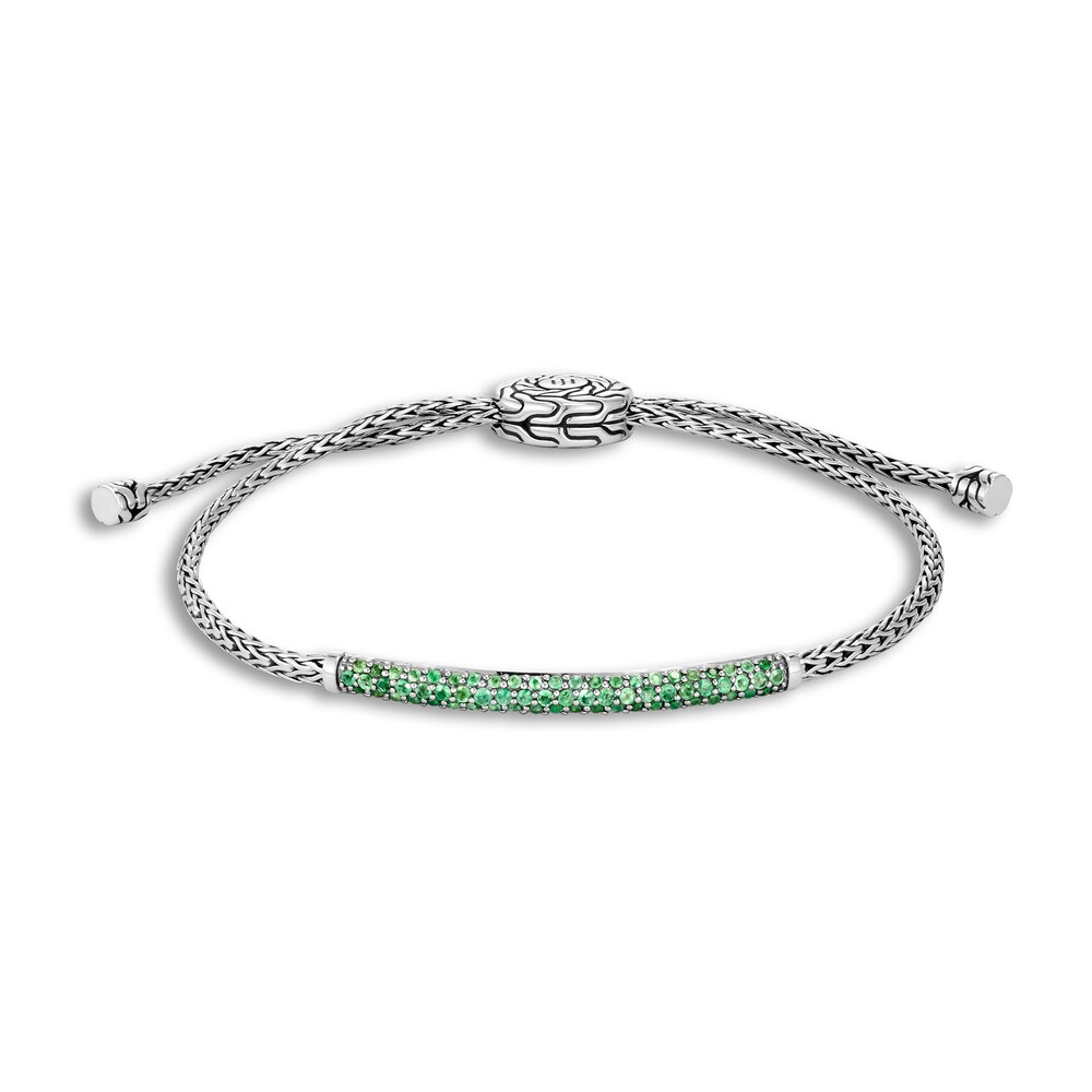 John Hardy Classic Chain Natural Emerald Bolo Bracelet Sterling Silver, Medium-Large kULrulnZ