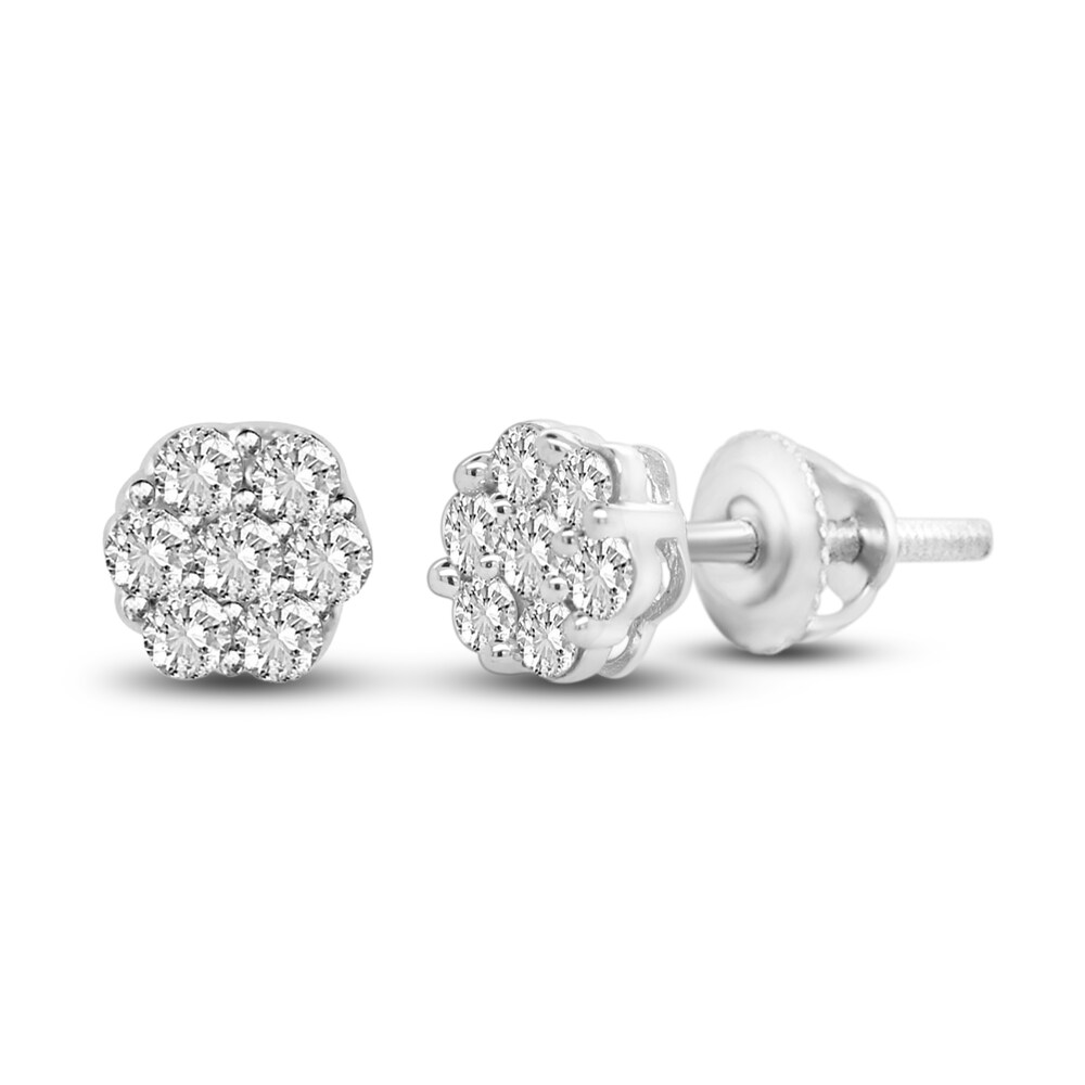 Diamond Earrings 1/3 ct tw Round 14K White Gold kham1ZyA