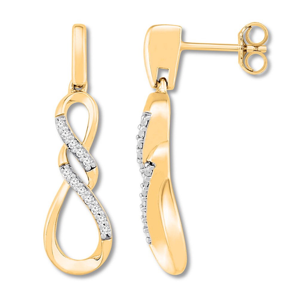 Diamond Infinity Earrings 1/20 ct tw 10K Yellow Gold kj3iCYrr