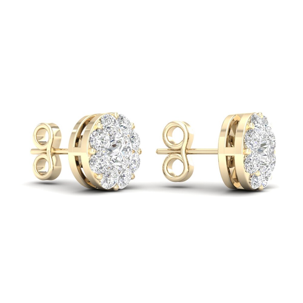 Diamond Stud Earrings 1 1/2 ct tw Round 14K Yellow Gold kjaYh25D