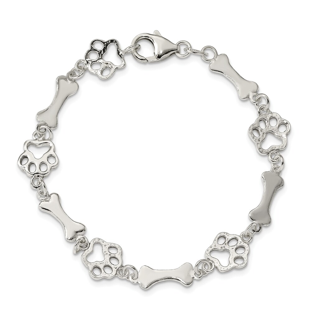 Dog Bones and Paws Bracelet Sterling Silver kztnoyEq